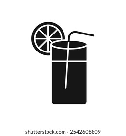 Lemonade icon black and white vector sign