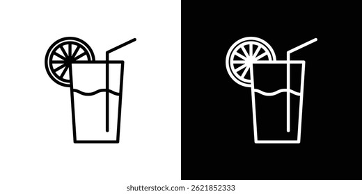 Lemonade icon concept stroke on white background