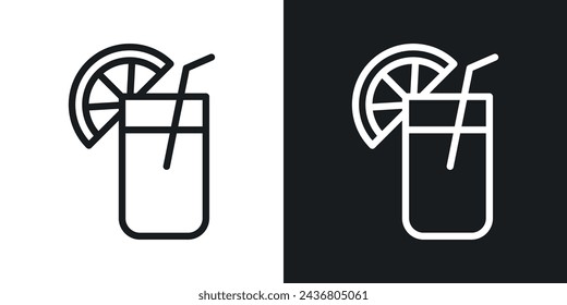 Lemonade Icon Designed in a Line Style on White background.