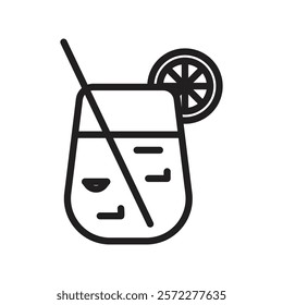 Lemonade icon Flat vector set outline