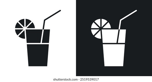 Lemonade icon icons in black and white filled style