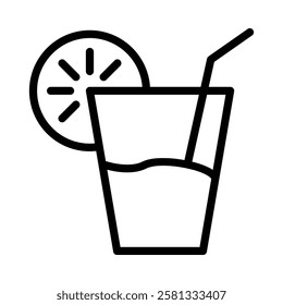 Lemonade icon illustration in line style. Perfect for website mobile app presentation. Suitable for any user interface and user experience