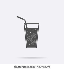 Lemonade icon isolated, detox vector. Modern simple flat drink sign. Business, internet concept. Trendy monochrome symbol for web site design. Logo illustration.