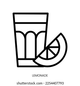 lemonade icon. Line Art Style Design Isolated On White Background