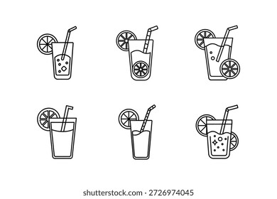  ícone de limonada ilustração vetorial de arte de linha isolada