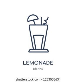 Lemonade icon. Lemonade linear symbol design from drinks collection. Simple outline element vector illustration on white background