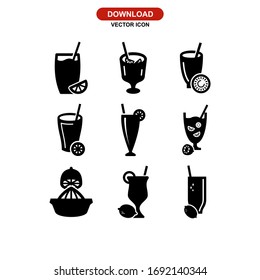 icono de limonada o logotipo símbolo de signo aislado ilustración vectorial - Colección de iconos vectoriales de estilo negro de alta calidad
