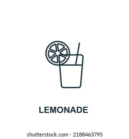 Lemonade icon. Monochrome simple Drinks icon for templates, web design and infographics