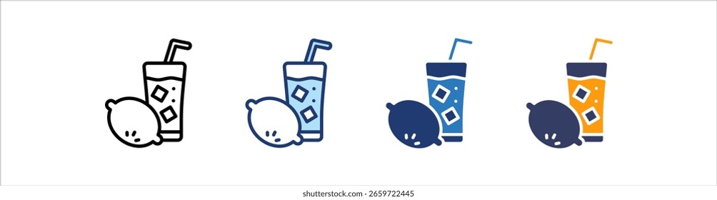 Lemonade Icon Set Multiple Style Collection