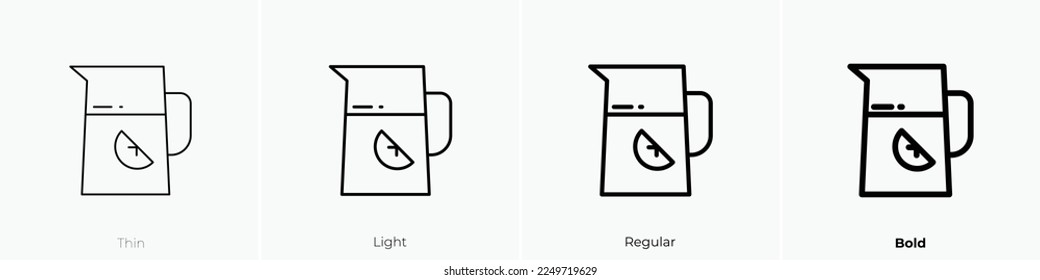 lemonade icon. Thin, Light Regular And Bold style design isolated on white background