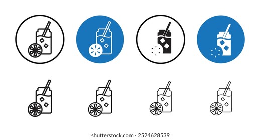 Lemonade icon Thin line art collection