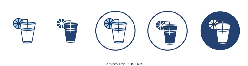 Ícone de limonada Linha fina isolada