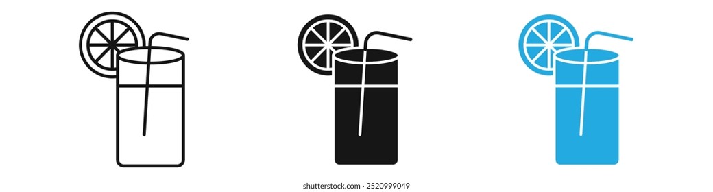 Lemonade icon thin line illustration