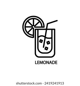 lemonade icon. Thin line lemonade icon from travel and trip collection. Outline vector isolated on white background. Editable lemonade symbol can be used web and mobile
