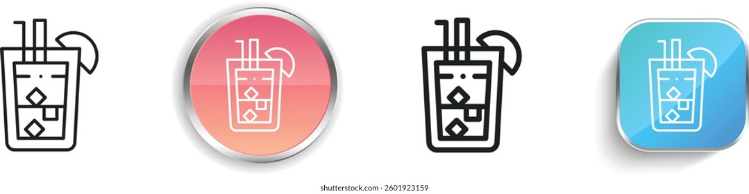lemonade icon. Thin Linear, Regular and Button Style Design Isolated On White Background