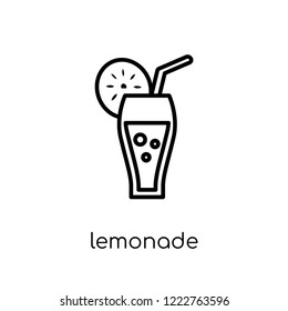 lemonade icon. Trendy modern flat linear vector lemonade icon on white background from thin line Drinks collection, outline vector illustration