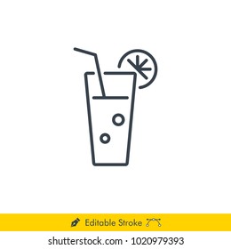 Lemonade Icon / Vector - In Line / Stroke Design