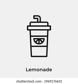 lemonade icon vector. Linear style sign for mobile concept and web design. lemonade symbol illustration. Pixel vector graphics - Vector.