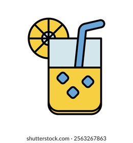 lemonade icon with white background vector stock illustration