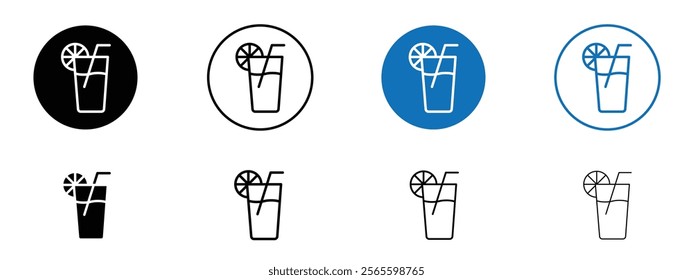 Lemonade icons in black and blue colors