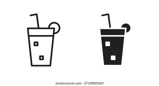 Lemonade icons with simple flat and thin stroke style