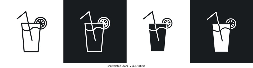 Lemonade icons in Thin line black color. flat simple vector symbols illustration.