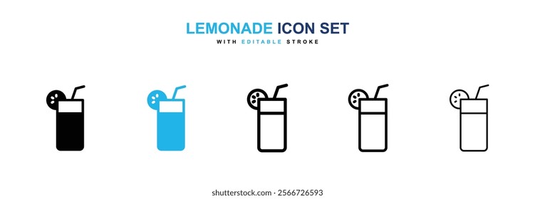 Lemonade icons vector collection pack.