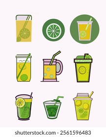 lemonade, lemonade illustrator,  icon, lemonade drawing,
lemonade in glass
