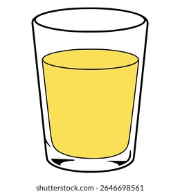 lemonade inside a glass drink beverage flat color vector illustration template design