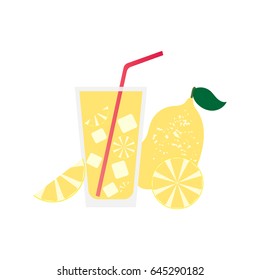 Lemonade Isolated On White Background. Vector Illustration