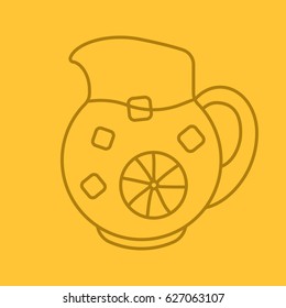 Lemonade jug color linear icon. Thin line contour symbols on color background. Vector illustration