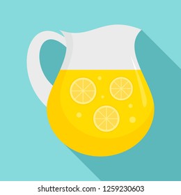 Lemonade jug icon. Flat illustration of lemonade jug vector icon for web design