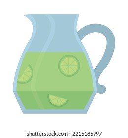 Lemonade Jug Icon On White Backgorund