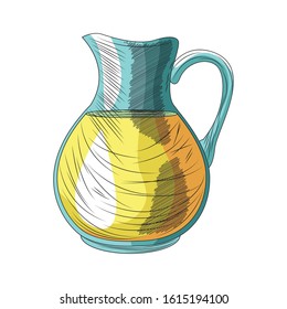 lemonade jug icon over white background, vector illustration