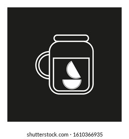 Lemonade jug vector icon formed with simple shapes