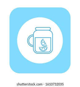 Lemonade jug vector icon formed with simple shapes