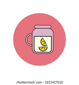 Lemonade jug vector icon formed with simple shapes