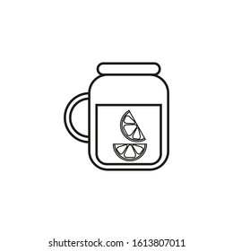 Lemonade jug vector icon formed with simple shapes