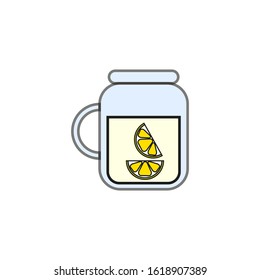 Lemonade jug vector icon formed with simple shapes