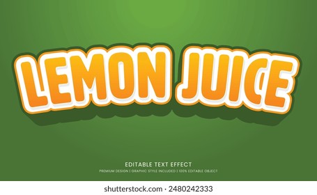 lemonade juice editable 3d text effect template bold typography and abstract style drinks logo and brand	