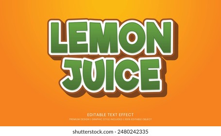 lemonade juice editable 3d text effect template bold typography and abstract style drinks logo and brand	