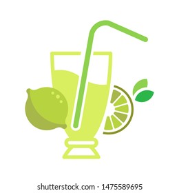 Lemonade juice logo template vector flat illustration icon design