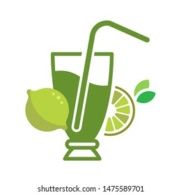Lemonade juice logo template vector flat illustration icon design