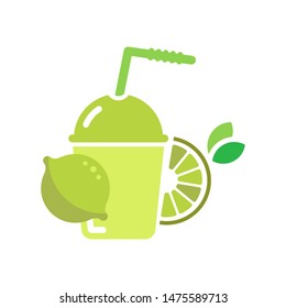 Lemonade juice logo template vector flat illustration icon design