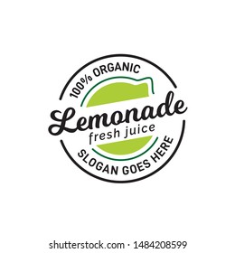 Lemonade Juice Shop Circle Seal Logo Design With Lemonade Fruit Graphics