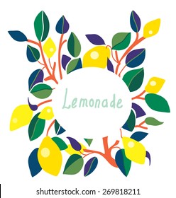Lemonade label - bright design with frame