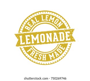 Lemonade, Lemon Juice Beverage Drink Sign Logo Stamp