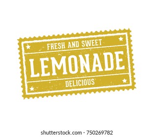 Lemonade, Lemon Juice Beverage Drink Sign Logo Stamp