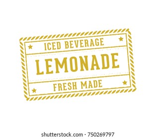 Lemonade, Lemon Juice Beverage Drink Sign Logo Stamp