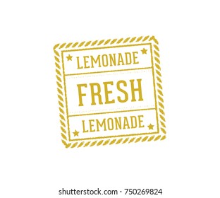 lemonade, lemon juice beverage drink sign logo stamp